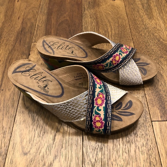 Corkys Shoes Elite By Corkys Cula Multicolor Floral Motif Leather